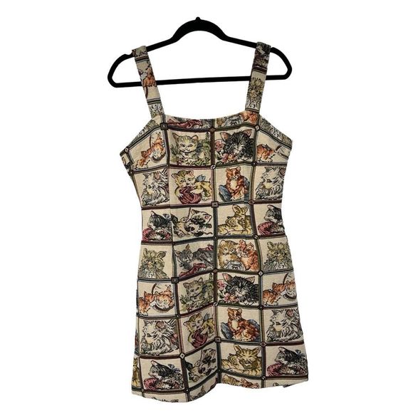 Cider Dresses & Skirts - Cider Cat Lover Tapestry Kitten Mini Dress